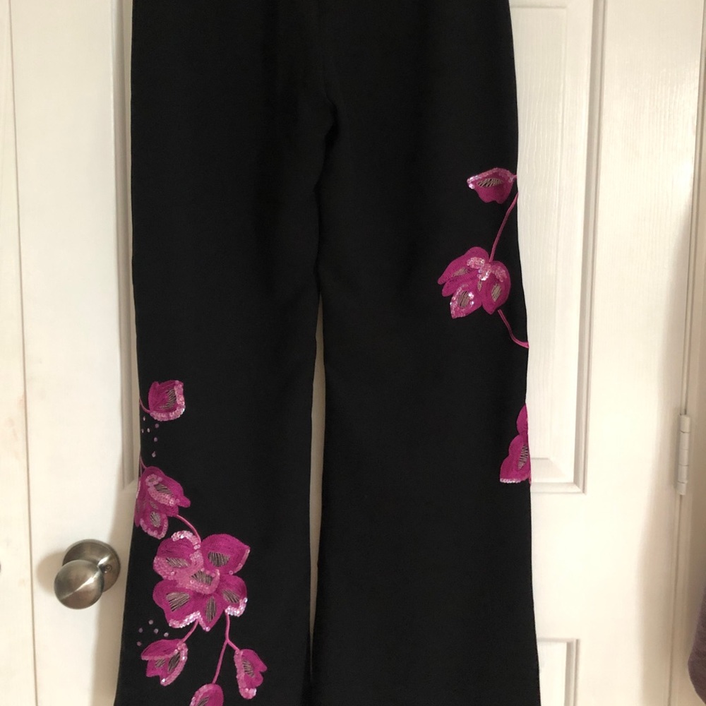 Embroidered Palazzo Pants-Sz 0